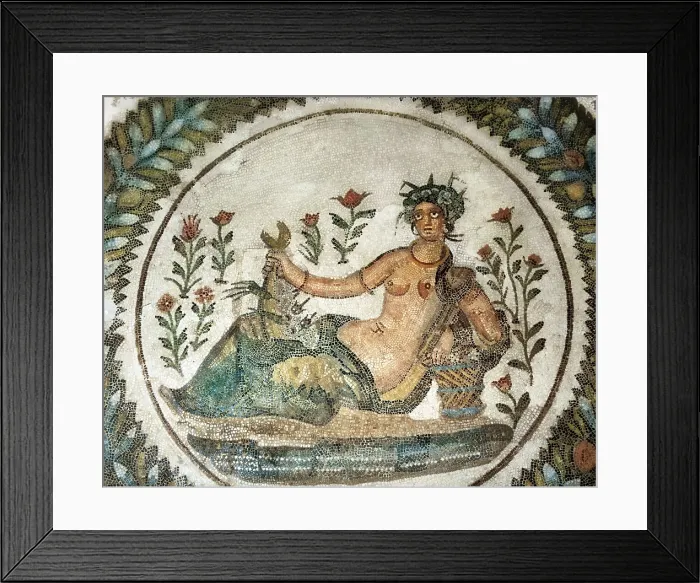 Framed Print : Roman art. Early Empire. Mosaic. TUNISIA. Tunis. Bardo Museum. AISA / Everett Collection**US SALES ONLY**