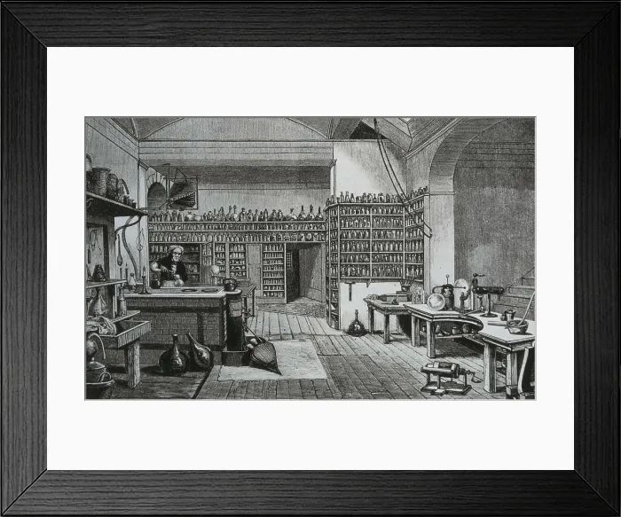 Framed Print : FARADAY, Michael (1791-1867). Faraday in his laboratory. Painting. UNITED KINGDOM. London. The British Museum. AISA / Everett Collection**US SALES ONLY** Framed Print : FARADAY, Michael (1791-1867). Faraday in his laboratory. Painting. UNITED KINGDOM. London. The British Museum. AISA / Everett Collection**US SALES ONLY**