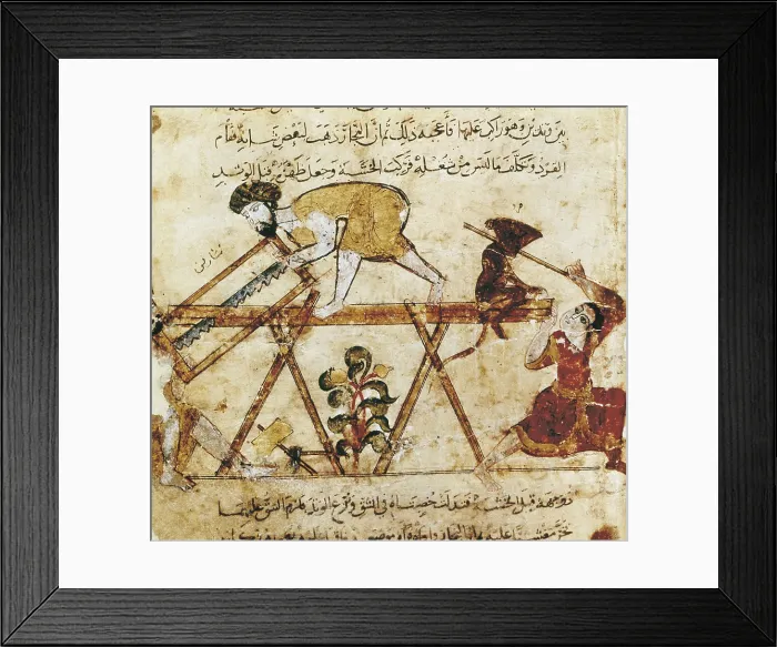 Framed Print : Yahya ibn Mahmud al-Wasiti; Hariri, al-, Of Basra (1054-1122). The Maqamat' (The Assemblies of al-Hariri), characteristic genre of the medieval arabic literature
