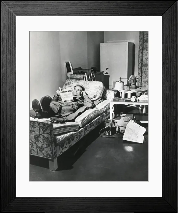 Framed Print : Der Fuhrer doesn't live here anymore. A GI bunks down in Hitler's old room in the Brown House in Munich, the National Headquarters of the National Socialist Party Framed Print : Der Fuhrer doesn't live here anymore. A GI bunks down in Hitler's old room in the Brown House in Munich, the National Headquarters of the National Socialist Party