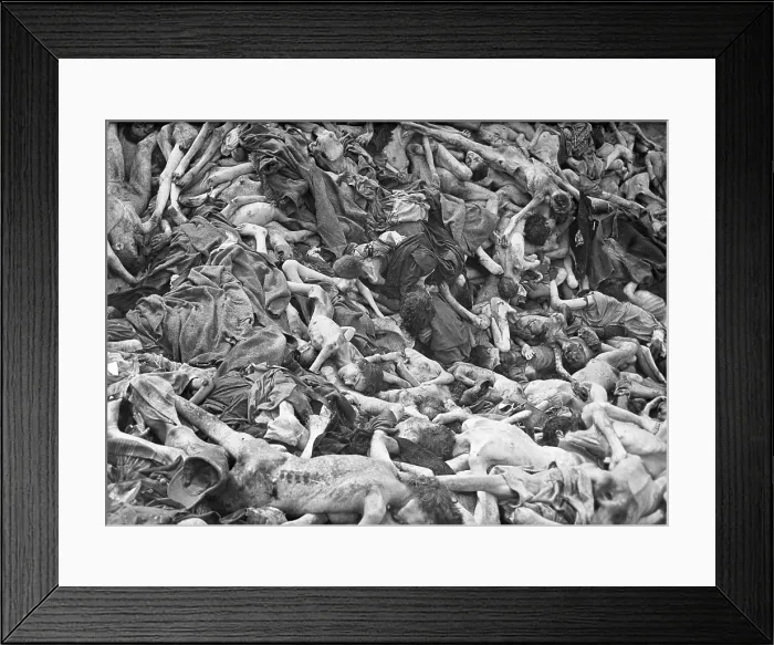 Framed Print : Communal grave for victims of the Nazi-German Belsen Concentration Camp, April 1945 Framed Print : Communal grave for victims of the Nazi-German Belsen Concentration Camp, April 1945