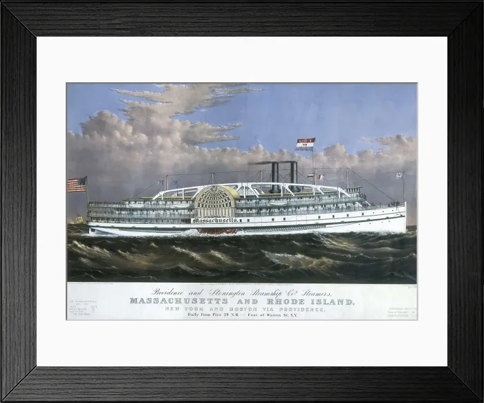 Framed Print : Paddle wheel steamboat 'Massachusetts' (1887). SPAIN. Barcelona. Barcelona Maritime Museum. AISA / Everett Collection**US SALES ONLY** Framed Print : Paddle wheel steamboat 'Massachusetts' (1887). SPAIN. Barcelona. Barcelona Maritime Museum. AISA / Everett Collection**US SALES ONLY**
