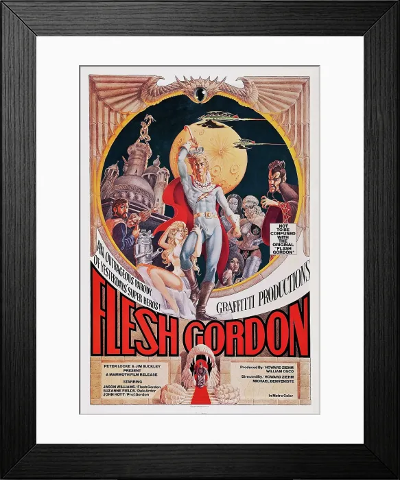 Framed Print : FLESH GORDON, US poster art, 1974 Framed Print : FLESH GORDON, US poster art, 1974