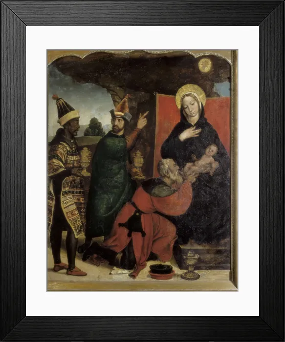 Framed Print : BORGOA, Juan de (1465-1536). Adoration of the Magi. ca. 1520. Renaissance art. Oil on wood. SPAIN. Salamanca. University Museum. AISA / Everett Collection**US SALES ONLY** Framed Print : BORGOA, Juan de (1465-1536). Adoration of the Magi. ca. 1520. Renaissance art. Oil on wood. SPAIN. Salamanca. University Museum. AISA / Everett Collection**US SALES ONLY**