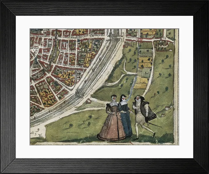 Framed Print : HOGENBERG, Franz (1535-1590). Civitatis Orbis Terrarum. 1572-1617. Paris (1572). Left lower detail