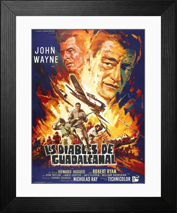 Framed Print : FLYING LEATHERNECKS, (aka LES DIABLES DE GUADACANAL), Robert Ryan, John Wayne, 1951 Framed Print : FLYING LEATHERNECKS, (aka LES DIABLES DE GUADACANAL), Robert Ryan, John Wayne, 1951