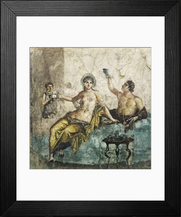 Framed Print : Banquet scene. 1st c. Roman art. Early Empire. Fresco. ITALY. Naples. National Museum of Archaeology. Proc: ITALY. Herculaneum. AISA / Everett Collection**US SALES ONLY**