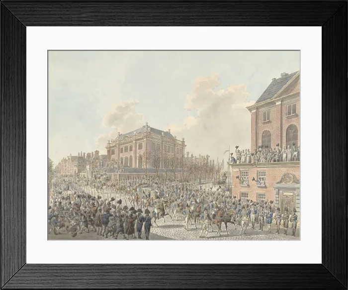 Framed Print : Welcome of Louis Napoleon as King of Holland, Amsterdam, April 20, 1808, by Jan Anthonie Langendijk Dzn, Dutch drawing with color (BSLOC_2016_2_252) Framed Print : Welcome of Louis Napoleon as King of Holland, Amsterdam, April 20, 1808, by Jan Anthonie Langendijk Dzn, Dutch drawing with color (BSLOC_2016_2_252)