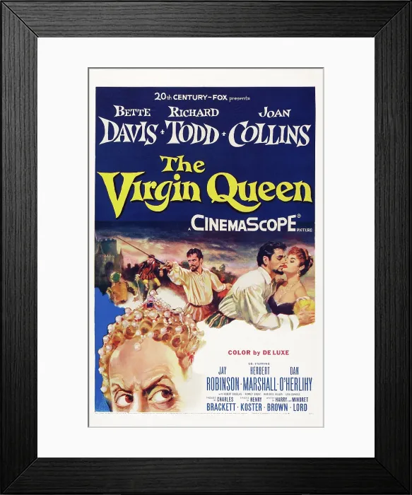 Framed Print : THE VIRGIN QUEEN, poster art, l-r: Bette Davis, Richard Todd, Joan Collins, 1955, TM and Copyright 20th Century Fox Film Corp. All rights reserved. / courtesy Everett Collection Framed Print : THE VIRGIN QUEEN, poster art, l-r: Bette Davis, Richard Todd, Joan Collins, 1955, TM and Copyright 20th Century Fox Film Corp. All rights reserved. / courtesy Everett Collection