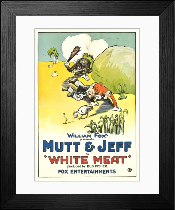 Framed Print : WHITE MEAT, center two characters, behind the chicken: Mutt & Jeff, 1921, TM and Copyright 20th Century Fox Film Corp. All rights reserved. / courtesy Everett Collection