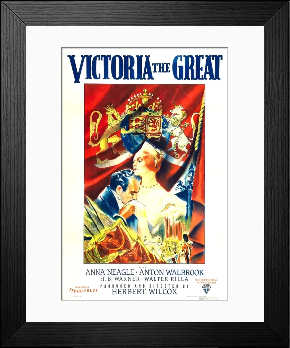 Framed Print : VICTORIA THE GREAT, US poster art, from left: Anton Walbrook as Prince Albert, Anna Neagle as Queen Victoria, 1937 Framed Print : VICTORIA THE GREAT, US poster art, from left: Anton Walbrook as Prince Albert, Anna Neagle as Queen Victoria, 1937