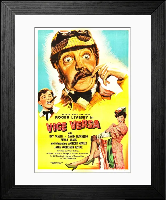 Framed Print : VICE VERSA, British poster, from left: Anthony Newley, Roger Livesey, Kay Walsh, 1948