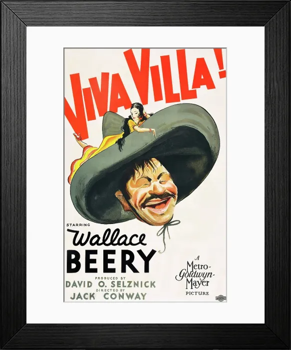 Framed Print : VIVA VILLA!, Wallace Beery on poster art, 1934 Framed Print : VIVA VILLA!, Wallace Beery on poster art, 1934