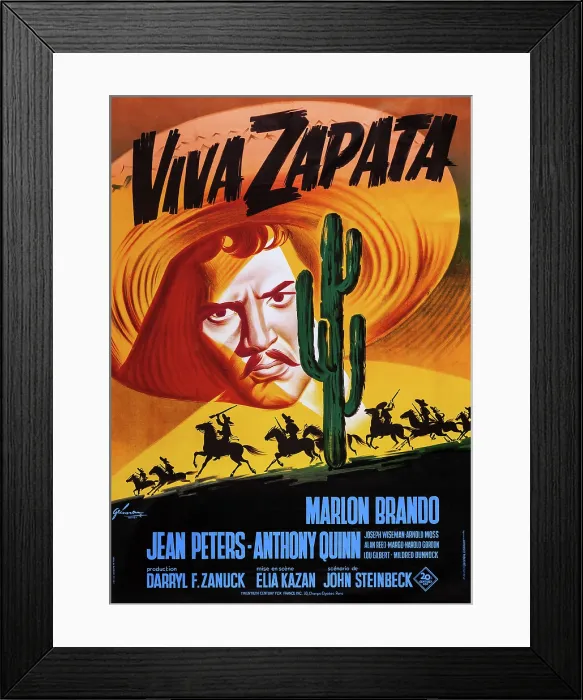 Framed Print : VIVA ZAPATA!, French poster, Marlon Brando, 1952, TM & Copyright 20th Century Fox Film Corp. / courtesy Everett Collection Framed Print : VIVA ZAPATA!, French poster, Marlon Brando, 1952, TM & Copyright 20th Century Fox Film Corp. / courtesy Everett Collection