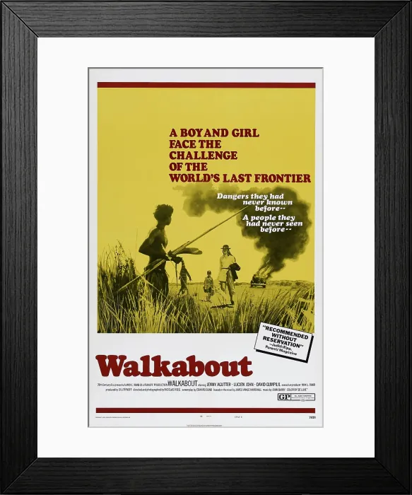 Framed Print : WALKABOUT, US poster art, from left: David Gulpilil, John Lucien, Jenny Agutter, 1971. TM & Copyright 20th Century Fox Film Corp. All rights reserved / courtesy Everett Collection