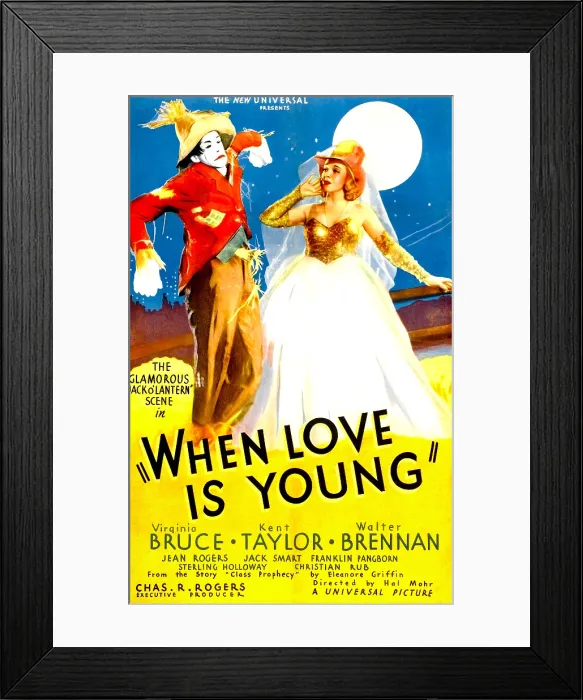 Framed Print : WHEN LOVE IS YOUNG, US poster art, Virginia Bruce, 1937