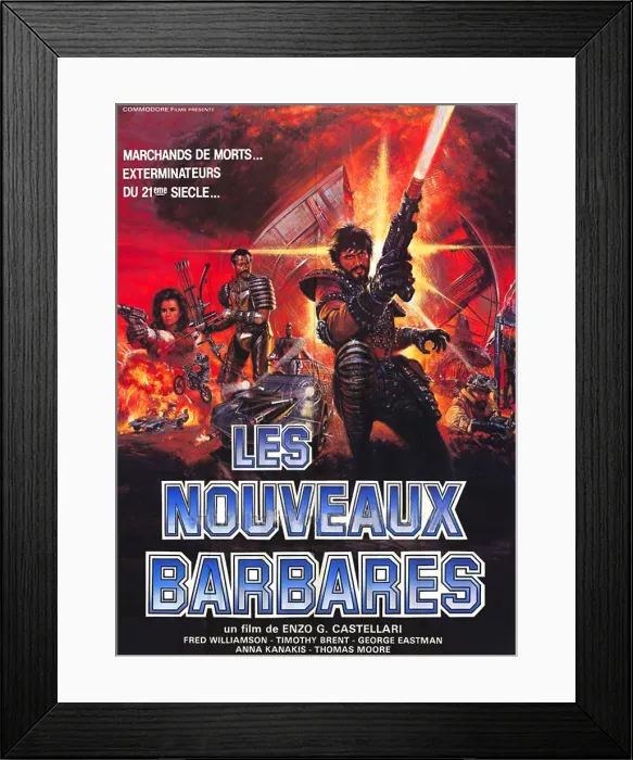 Framed Print : WARRIORS OF THE WASTELAND, (aka I NUOVI BARBARI; THE NEW BARBARIANS; THE BARBARIANS; METROPOLIS 2000), from left: Anna Kanakis, Fred Williamson, George Eastman, 1982