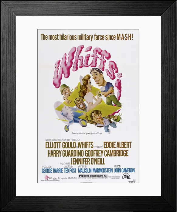 Framed Print : WHIFFS, US poster art, clockwise from top right: Elliott Gould, Harry Guardino, Godfrey Cambridge, Jennifer O'Neill, Eddie Albert, 1975 Framed Print : WHIFFS, US poster art, clockwise from top right: Elliott Gould, Harry Guardino, Godfrey Cambridge, Jennifer O'Neill, Eddie Albert, 1975