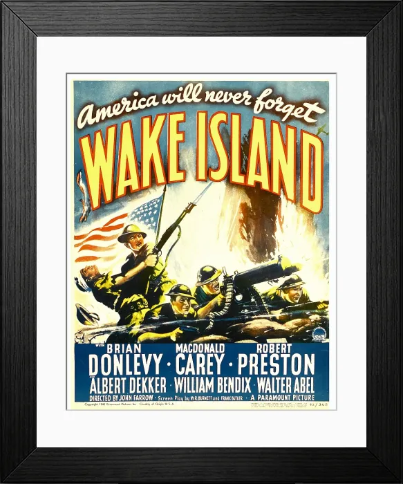 Framed Print : WAKE ISLAND, window card, 1942
