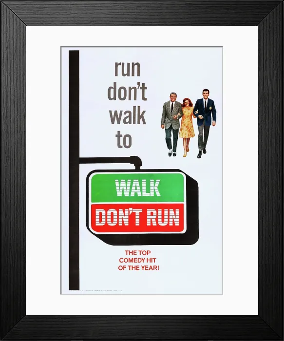 Framed Print : WALK, DON'T RUN, US poster art, from left: Cary Grant, Samantha Eggar, Jim Hutton, 1966