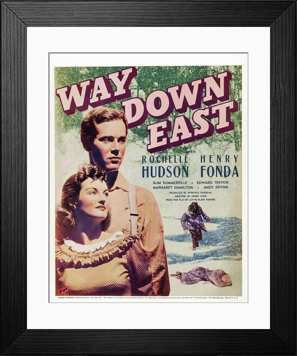 Framed Print : WAY DOWN EAST, US poster art, from left: Rochelle Hudson, Henry Fonda, 1935, TM and copyright 20th Century-Fox Fox Film Corp. All rights reserved  /  Courtesy: Everett Collection