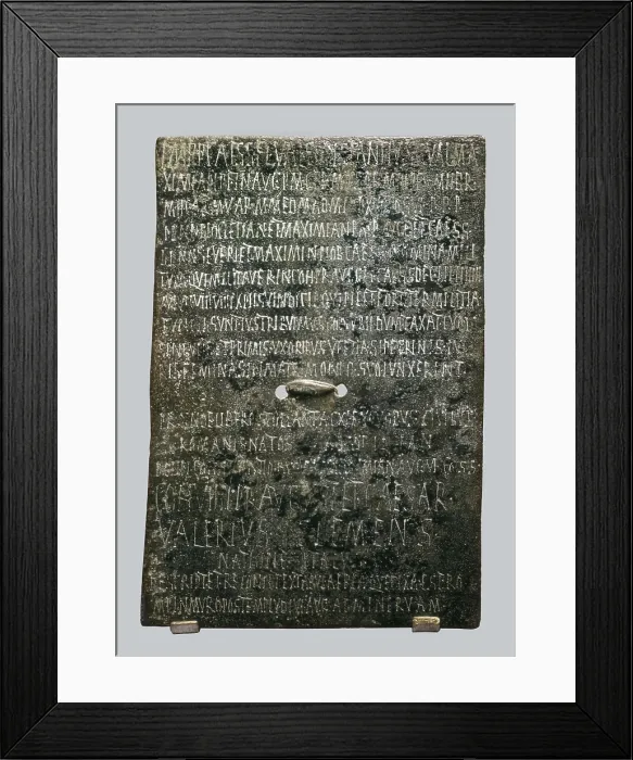 Framed Print : Roman military diploma, from the emperor Gallerius Maximianus to Valerius Clemens. ITALY. Florence. National Museum of Archaeology. AISA / Everett Collection**US SALES ONLY** Framed Print : Roman military diploma, from the emperor Gallerius Maximianus to Valerius Clemens. ITALY. Florence. National Museum of Archaeology. AISA / Everett Collection**US SALES ONLY**