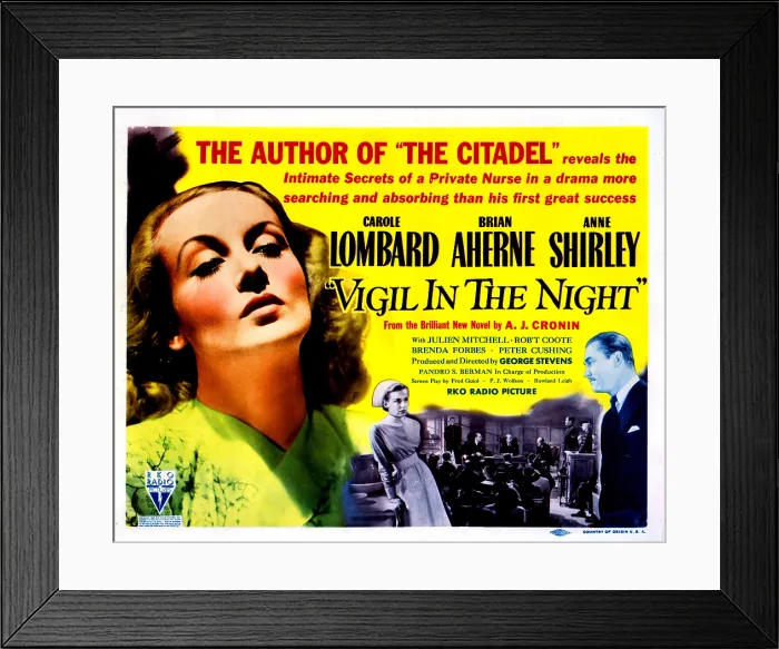 Framed Print : VIGIL IN THE NIGHT, from left, Carole Lombard, Anne Shirley, Brian Aherne, 1940