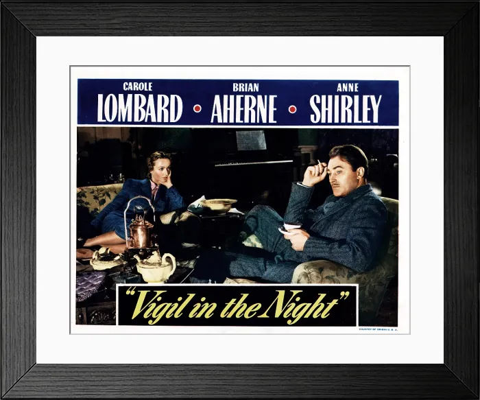 Framed Print : VIGIL IN THE NIGHT, from left, Carole Lombard, Brian Aherne, 1940