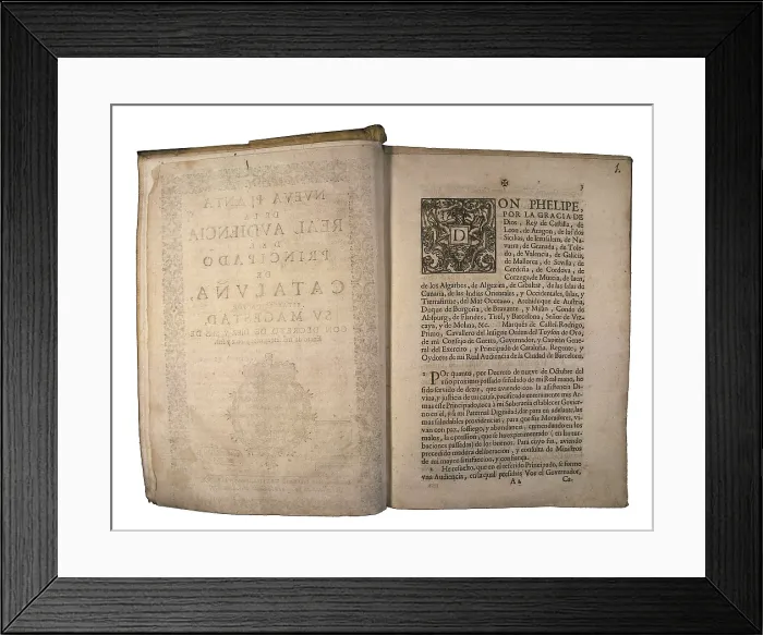 Framed Print : Spain. Kingdom of Philip V. Decree of Nueva Planta (1716). SPAIN. Barcelona. Barcelona University Library. AISA / Everett Collection**US SALES ONLY** Framed Print : Spain. Kingdom of Philip V. Decree of Nueva Planta (1716). SPAIN. Barcelona. Barcelona University Library. AISA / Everett Collection**US SALES ONLY**