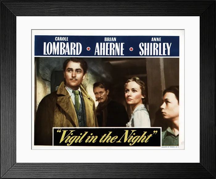 Framed Print : VIGIL IN THE NIGHT, from left, Brian Ahearne, Carole Lombard, 1940 Framed Print : VIGIL IN THE NIGHT, from left, Brian Ahearne, Carole Lombard, 1940
