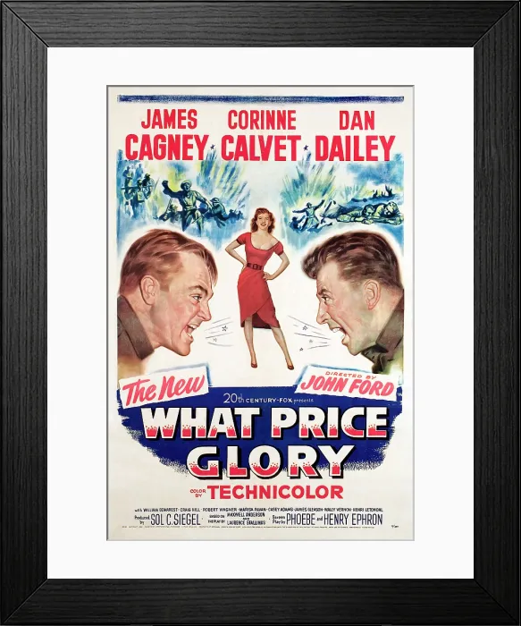 Framed Print : WHAT PRICE GLORY, James Cagney, Corinne Calvet, Dan Dailey, 1952 Framed Print : WHAT PRICE GLORY, James Cagney, Corinne Calvet, Dan Dailey, 1952