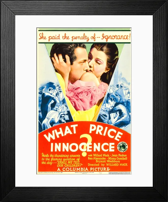Framed Print : WHAT PRICE INNOCENCE? (aka SHALL THE CHILDREN PAY?), midget window card, 1933