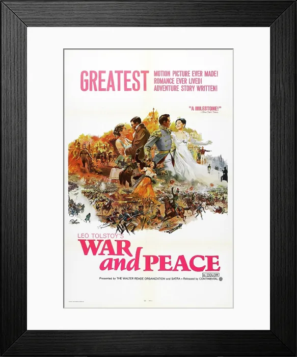 Framed Print : WAR AND PEACE, (aka VOYNA I MIR), US poster, top from left: Irina Skobtseva, Sergey Bondarchuk, Vyacheslav Tikhonov, Lyudmila Saveleva, 1966 Framed Print : WAR AND PEACE, (aka VOYNA I MIR), US poster, top from left: Irina Skobtseva, Sergey Bondarchuk, Vyacheslav Tikhonov, Lyudmila Saveleva, 1966