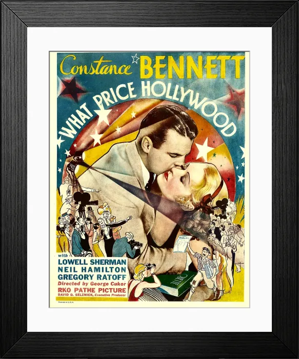 Framed Print : WHAT PRICE HOLLYWOOD?, Neil Hamilton, Constance Bennett on window card, 1932 Framed Print : WHAT PRICE HOLLYWOOD?, Neil Hamilton, Constance Bennett on window card, 1932