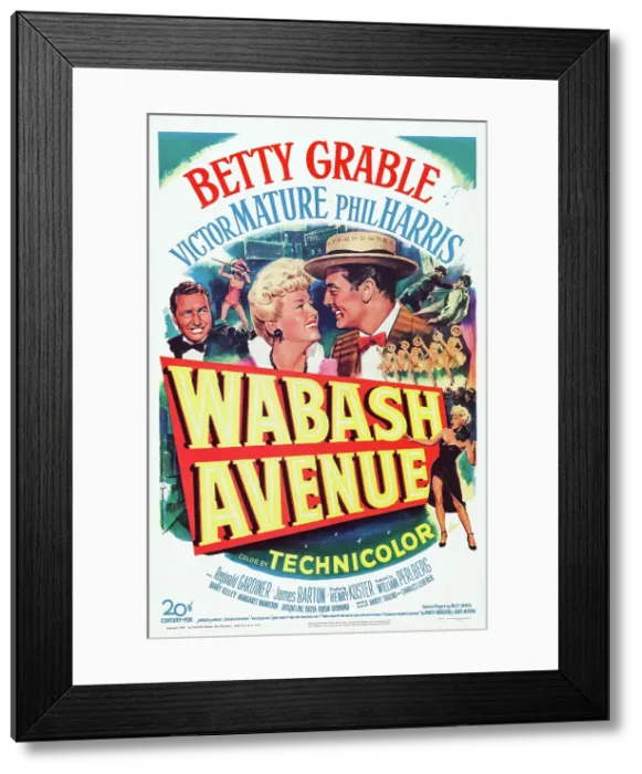 Framed Print : WABASH AVENUE, US poster art, from left: Phil Harris, Betty Grable, Victor Mature, 1950. TM & Copyright 20th Century Fox Film Corp. All rights reserved / courtesy Everett Collection Framed Print : WABASH AVENUE, US poster art, from left: Phil Harris, Betty Grable, Victor Mature, 1950. TM & Copyright 20th Century Fox Film Corp. All rights reserved / courtesy Everett Collection