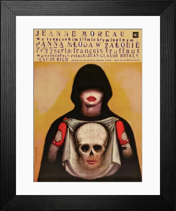 Framed Print : THE BRIDE WORE BLACK, Polish poster art, 1968 Framed Print : THE BRIDE WORE BLACK, Polish poster art, 1968