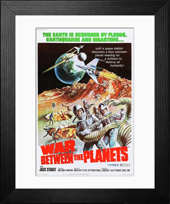 Framed Print : WAR BETWEEN THE PLANETS, (aka IL PIANETA ERRANTE), US poster art, 1966 Framed Print : WAR BETWEEN THE PLANETS, (aka IL PIANETA ERRANTE), US poster art, 1966