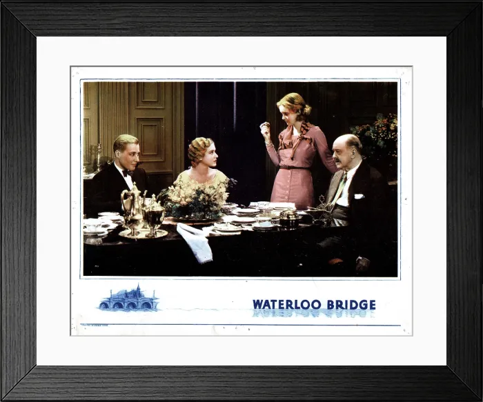 Framed Print : WATERLOO BRIDGE, from left, Douglass Montgomery, Mae Clarke, Bette Davis, Frederick Kerr, 1931