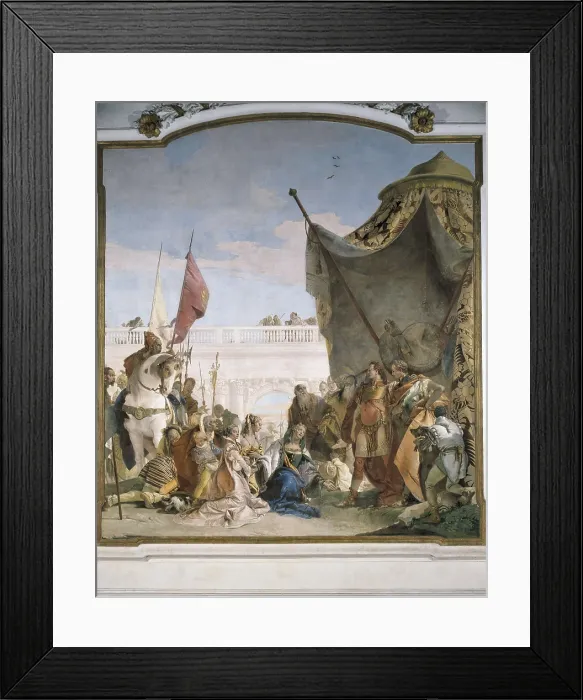 Framed Print : TIEPOLO, Giovanni Battista (1696-1770). The Continence of Alexander the Great. 1743. Alexander the Great in front of the family of Darius III. Baroque art. Fresco. ITALY