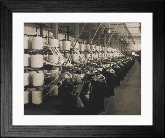Framed Print : SPAIN. Sabadell. Interior of the textile factory 'La Lanera Espaola' (1920s). AISA / Everett Collection**US SALES ONLY** Framed Print : SPAIN. Sabadell. Interior of the textile factory 'La Lanera Espaola' (1920s). AISA / Everett Collection**US SALES ONLY**