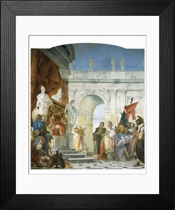 Framed Print : TIEPOLO, Giovanni Battista (1696-1770). The Continence of Scipio Africanus. 1743. Scipio receiving Hannibal's family. Baroque art. Fresco. ITALY. Montecchio Maggiore