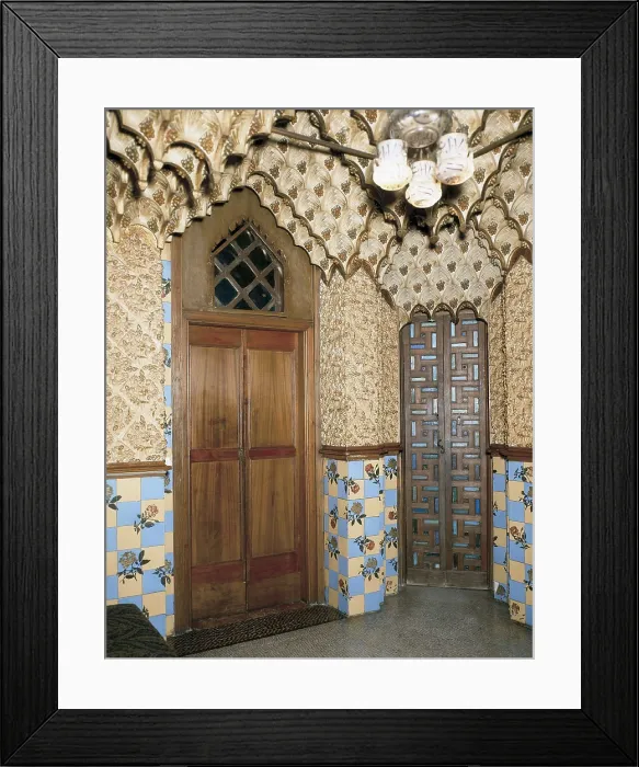 Framed Print : GAUDI i CORNET, Antoni (1852-1926). Vicens House. SPAIN. Barcelona. Vicens House. Smoking Room. Modernism. Architecture. AISA / Everett Collection**US SALES ONLY**