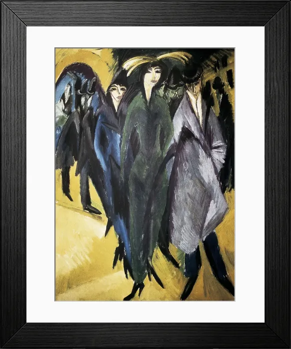 Framed Print : KIRCHNER, Ernst Ludwig (1880-1938). Women in the Street. 1915. Expressionism. Die Brcke. Oil on canvas. GERMANY. Wuppertal. Das Von der Heydt-Museum