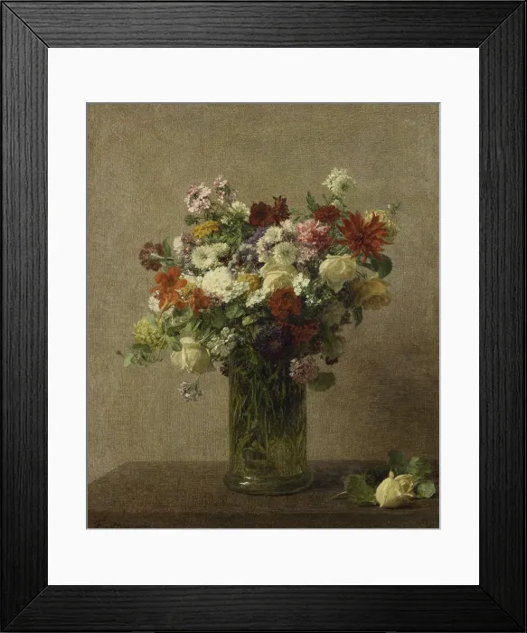 Framed Print : Flowers from Normandy, by Henri Fantin-Latour, 1887, French impressionist painting, oil on canvas Framed Print : Flowers from Normandy, by Henri Fantin-Latour, 1887, French impressionist painting, oil on canvas