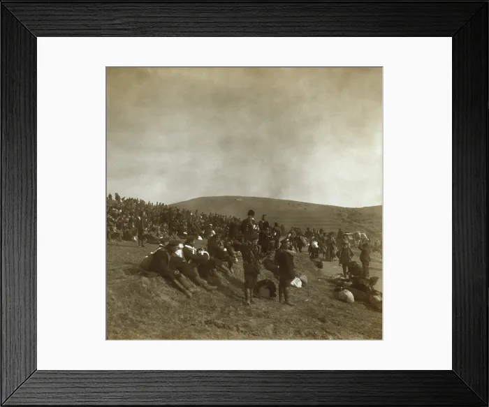 Framed Print : Surrendered Russian sailors from the wrecked battleships of Port Arthur in Dec. 1904. During the Russo-Japanese War (BSLOC_2017_18_107)