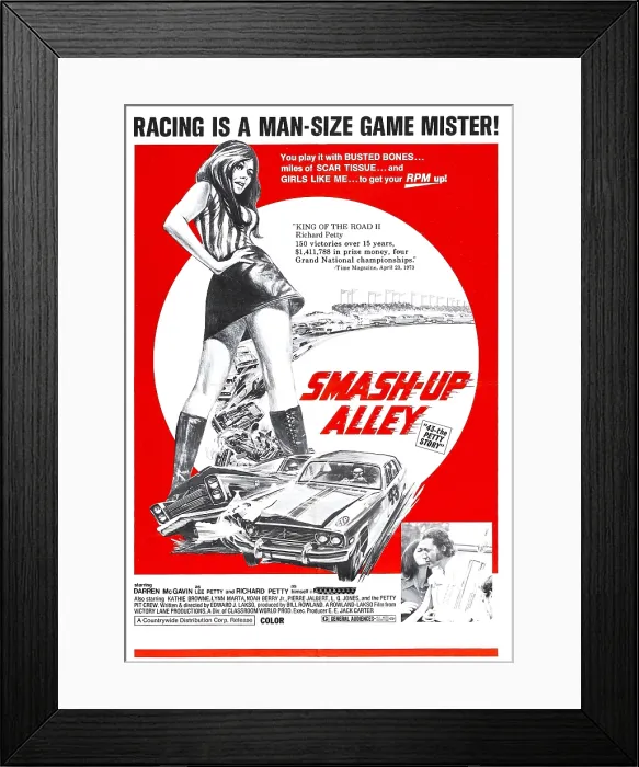 Framed Print : 43: THE RICHARD PETTY STORY, (aka SMASH-UP ALLEY), Richard Petty (bottom right), 1974 Framed Print : 43: THE RICHARD PETTY STORY, (aka SMASH-UP ALLEY), Richard Petty (bottom right), 1974