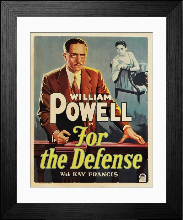 Framed Print : FOR THE DEFENSE, William Powell (front), Kay Francis, 1930