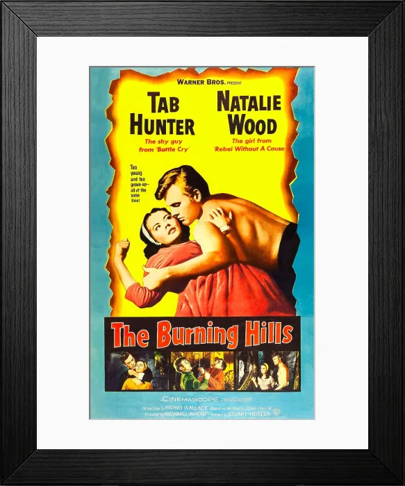 Framed Print : THE BURNING HILLS, l-r: Natalie Wood, Tab Hunter, 1956 Framed Print : THE BURNING HILLS, l-r: Natalie Wood, Tab Hunter, 1956