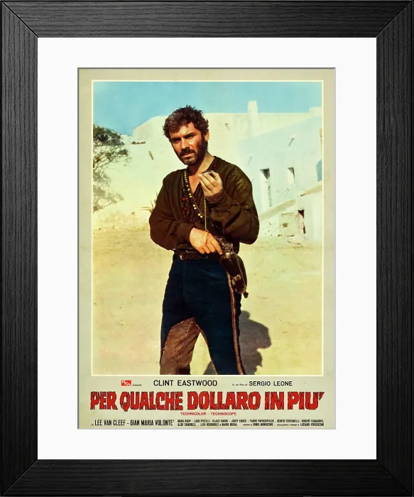 Framed Print : FOR A FEW DOLLARS MORE (aka PER QUALCHE DOLLARO IN PIU), Gian Maria Volonte on Italian poster art, 1965