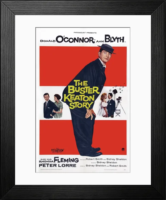 Framed Print : THE BUSTER KEATON STORY, US poster, Donald O'Connor (far left, far right, center), Ann Blyth (left), Rhonda Fleming (right), 1957